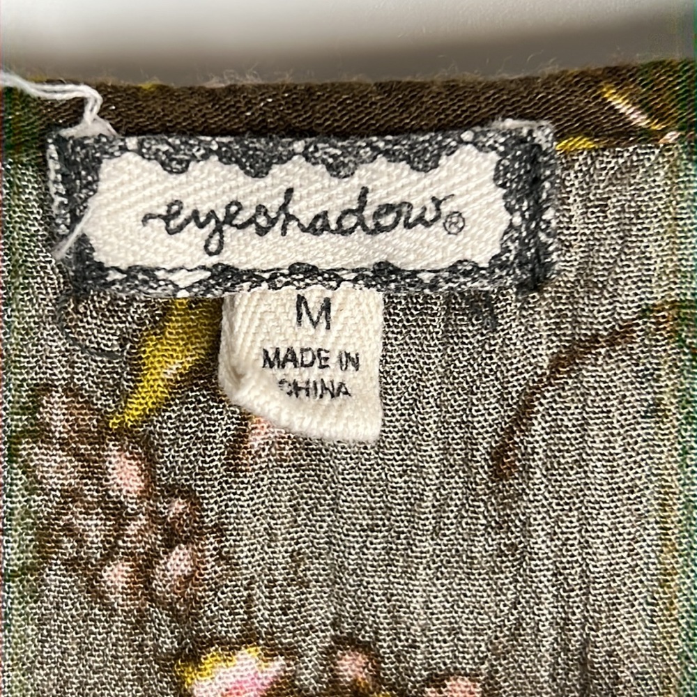 Eyeshadow Blouse Brown with Floral Print Sz: M - Picture 3 of 16